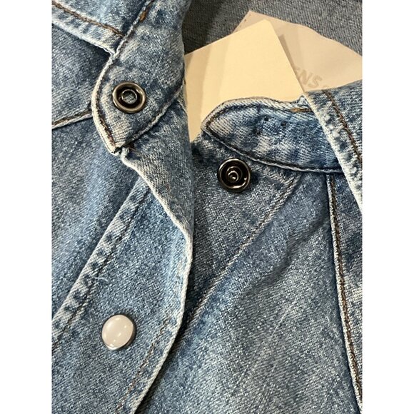 Citizens of Humanity Cropped Western Shirt in Carolina Blue X-Small New Denim - Picture 8 of 15